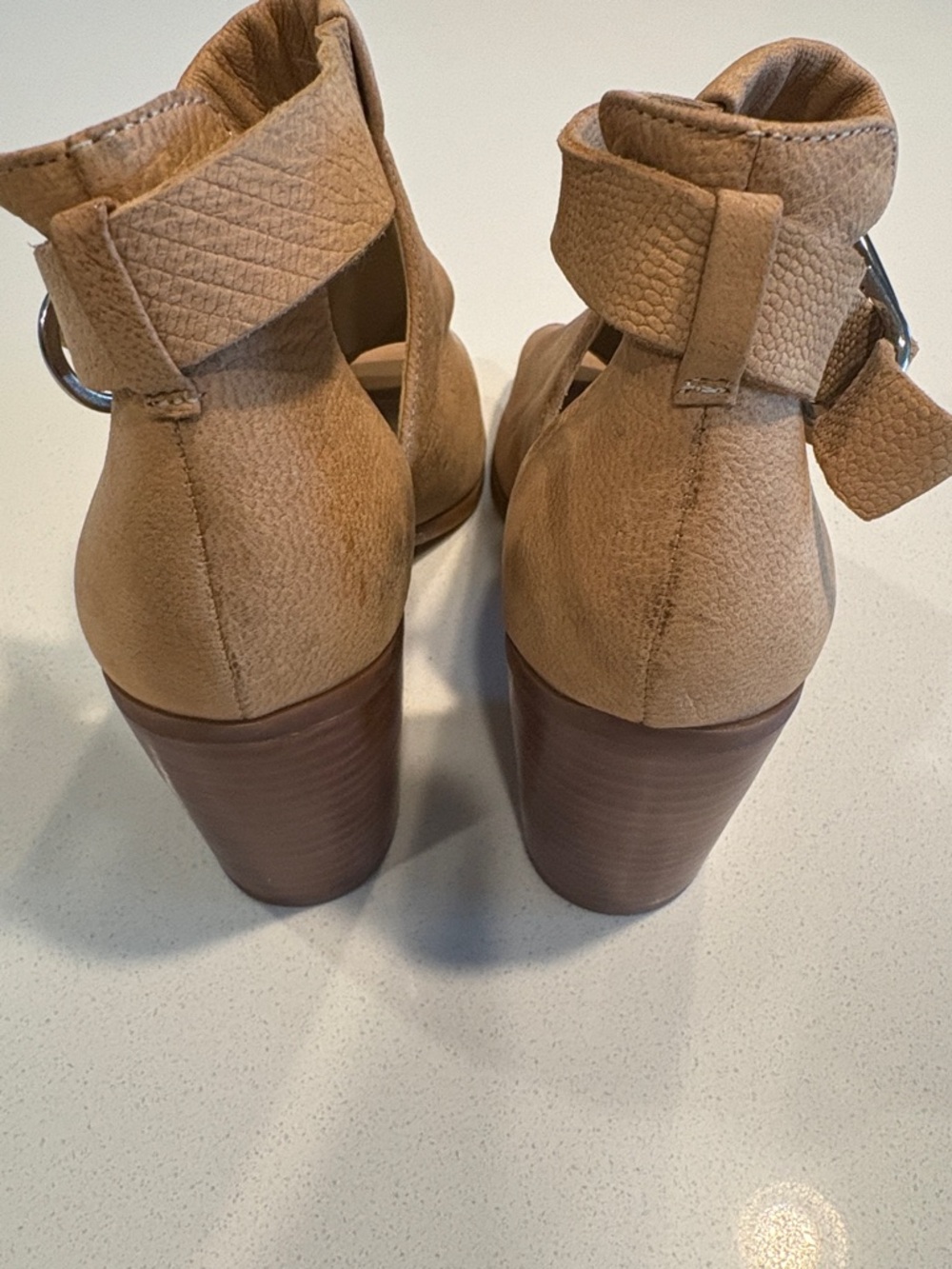 Sole Society Tan Open-Toe Leather Ankle-Strap Mules - Picture 3 of 17